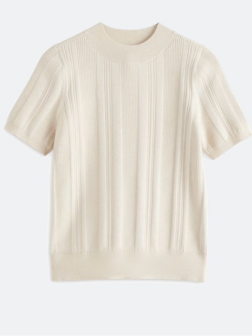 Design History Stace Short Sleeve Ivory Sweater